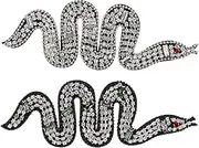 STOBOK Fashionable Beaded Snake Decorative Sticker 2pcs Clothing Patch Beaded Sewing Applique for Accessories