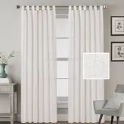 Natural Linen Blended Curtains Semi Sheers Window Curtain Draperies, Tab Top