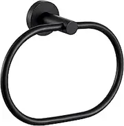 APLusee Matte Black Towel Ring, Stainless Steel Swivel Hand Towel Holder, Modern Kitchen Bathroom Accessories Home Drying Storage Rail Space Saver