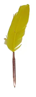 @ Beautiful unique Antique Copper Ball Pen With Yellow Feather