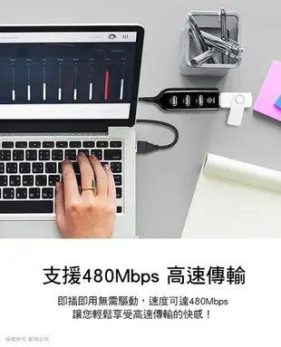 【限時免運】aibo Y196 延長線造型 USB2.0 4孔HUB集線器