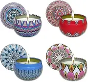 Scented Candles Gift Set, 4 Pack 85g Candles for Home Scented, Soy Wax Aromatherapy Candle Set, Gifts for Birthday, Valentine's Mother's Day