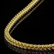 14K Yellow Gold 3mm Hollow Franco Chain Necklace 30"
