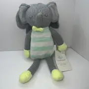 Cloud Island Knit 15" Gray Elephant Plush Toy And hat set