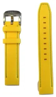 Original Tissot Quickster T095449A Yellow Rubber 19mm Watch Band Strap