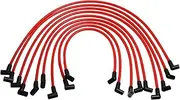 ENA Red Spark Plug Wire Set Compatible with Checker Chevrolet Ford GMC Mercury Jeep Pontiac Caprice Fairlane LTD Comet Chevelle L6 L4 V8 Replacement for HEI SBC BBC 350 383 454