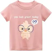 [Meufam] Baby Girls 1-Pack Short Sleeve Crewneck Cartoon Print T Shirts Top Tee Toddler Girls Value Pack Cotton T-Shirt