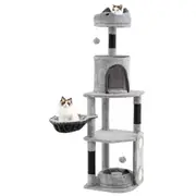 Costway Large Cat Tree Tower w/Condo Sisal Scratching Posts & Board Modern Kitty House