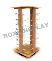 Sunglasses Racks Display Stand Case Square Wooden Spinning Rack #MZ5050-4-SU