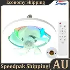 Modern Ceiling Fan with LED Light Remote Control for Bedroom (RGB with Base) AU