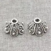 4pcs of 925 Sterling Silver Bead Cone Caps for Bracelet Spacer 15mm