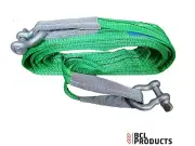 Heavy Duty 4x4 Recovery Tow Strap 5m x 14t Break Load With 3.25t Bow Shackles