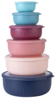 12-Piece Nesting Prep Bowl Set with Lids – Wide & Deep Plastic M
