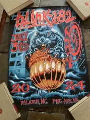 Official blink-182 Poster 2024 PNC Arena Raleigh, NC