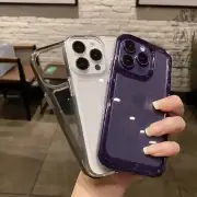 Shockproof Clear Purple Bumper Case Cover For iPhone 14 13 12 11 Pro Max Plus