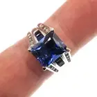 2.1Ct Emerald Lab Created Blue Sapphire Men's Wedding Ring 14K White Gold Plated