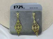 VINTAGE 1928 brand NIB GOLD PLATED CHANDELIER EARRINGS