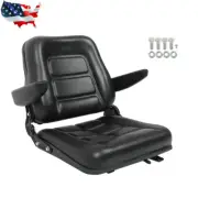 PVC Tractor Seat Universal Forklift Seat Foldable Micro Switch and Slide Black