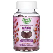 Human Beanz, Biotin Jelly Beans, Extra Strength, Strawberry Blast, 120 Jelly Beans (2,500 mcg per Jelly Bean)