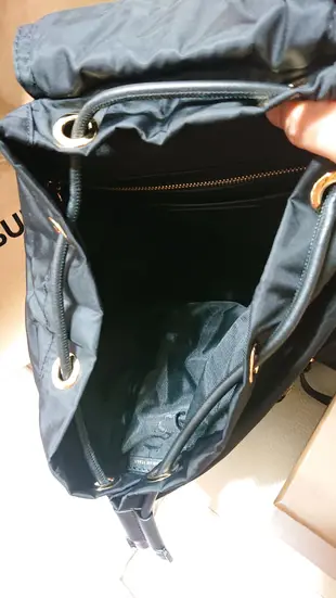 正品 Burberry medium Rucksack經典款 皮革 中款軍旅後背包 黑色 焦糖牛（小熊另購）