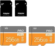 talebasic 256GB Micro SD Card Class 10 Memory Card with SD Adapter Fast Speed TF Card for Tablet/Phone/Camera/Car/Game Console (Pack of 2, 256GB)