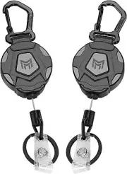 MNGARISTA 2-Pack Retractable Keychain, Heavy Duty Carabiner Badge Holder, Tactic