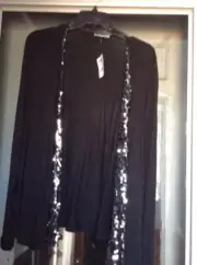 Charlotte Russe Black Open Cardigan Light Weight, Size S
