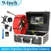 9" Monitor Drain Sewer Camera Endoscope Pipeline Inspection Camera DVR Recording