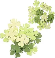 ibasenice 100pcs Chips St Patricks Day Table Decorations St. Patricks Day Confetti Shamrock Confetti for Table DIY Craft Cutout Shamrocks Cutouts Adorn Wood