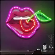 Sign Lamp Sweet Cherry LED Neon Sign Acrylic Artwork Light USB Powered for Bedroom Living Room Bar Birthday Party Wall Decor
