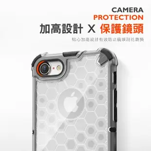 iPhone 6 6S Plus 5.5吋 透光蜂巢四角防摔手機保護殼(冰晶灰 iPhone6SPlus手機殼 iPhone6SPlus保護殼)