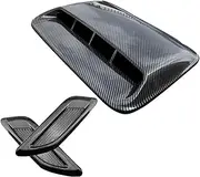 Car Air Intake 40cm Car Air Flow Decorative Intake Hood Scoop Bonnet Vent Cover Hood Geared To Fit FLAT Hood Vehicle Hood Scoops(3PCS Carbon)