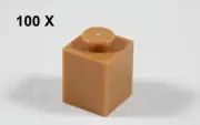 LEGO® Medium Nougat Brick 1 x 1 [100 Pieces] ID 3005 :..
