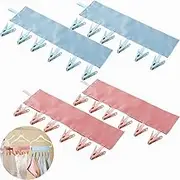 4pcs Portable Fabric Hangers, BetterJonny Plastic Organizer Hanger Clips 24 pcs Drying Rack Clip Sock Hanger Clips for Clothes Underwear Socks Travel Hospitalization Saving Space