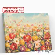 Paint By Numbers Kit Flower Abstract Home Beginner Oil Kids Art Adult Decor DIY