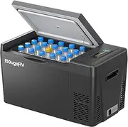 BougeRV - 12V Car Refrigerator 22L Portable Freezer with Compressor DC 12/24V DC 110-240V AC for Trucks Campers SUV Boats Travel Camping -5.8°F to 50°F (Black)