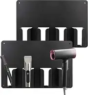 Hair Clipper Holder – Double Wall Rack for Electric Grooming Tools, 4 Compartment Organizer | Mountable Clipper Stand for Barber Shop Gear, Salon Workstation Storage, Hair Styling Equipment Setup