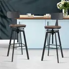 NEW MyBar Rustic Industrial Style Metal Bar Stool Blk Set 2pc