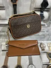 Michael Kors Maisie Small Women 2 in 1 Camera Shoulder Crossbody Bag (Brown)