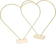 Yardenfun 2 Sets Flower Hoop Wreath Craft Rings with Base for DIY Wedding Decorations Heart Shape Floral Design for Home and Office Decor