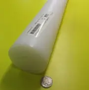 UHMW White Round Rod 2.50" (2 1/2") Diameter x 72" Long, 1 Unit, Extruded