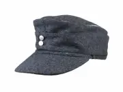 WWII GERMAN ARMY EM OFFICER PANZER M43 M1943 FIELD WOOL CAP GREY SIZE L-GM078