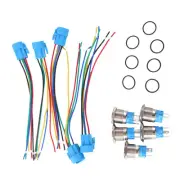 5PCS Metal Push Button Switch 12v 19mm Lamp Symbol LED Light Self Lock8282
