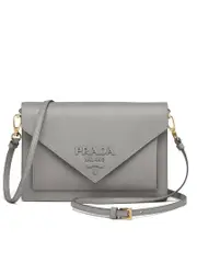 Prada Saffiano Leather Mini Bag in Cloudy Grey