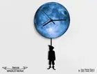 Hanging Scarecrow Swinging on the Moon - Pendulum Wall Clock