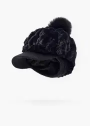 [Taking Shape] Taking Shape Fuzzy Pom Pom Cap in Black - Women's Accessories Black