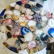 Stunning Mix Agate Stone Coffee Table Counter Desk Table Home and Cafeteria Deco