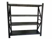 Metal Warehouse Racking Storage Garage Shelving Bench Shelves - Matte Black