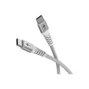Goobay USB-C(TM) Supersoft Textile Cable with Metal Plugs 0.5 m for Smartphone/Tablets/Laptops - White