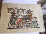 Egyptian Papyrus souvenir art Pharaoh Chariot War Army